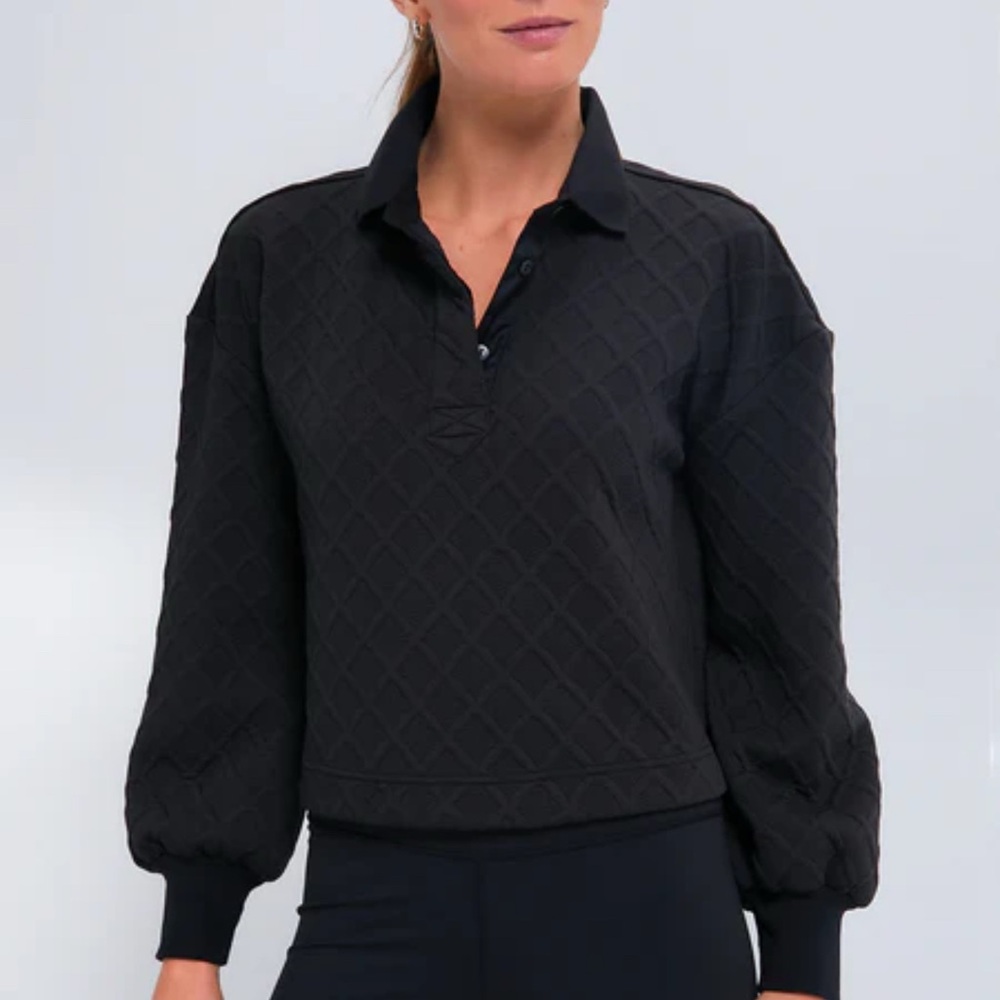 Tuckernuck Black Cropped Fallon Rugby Shirt XXL NWT